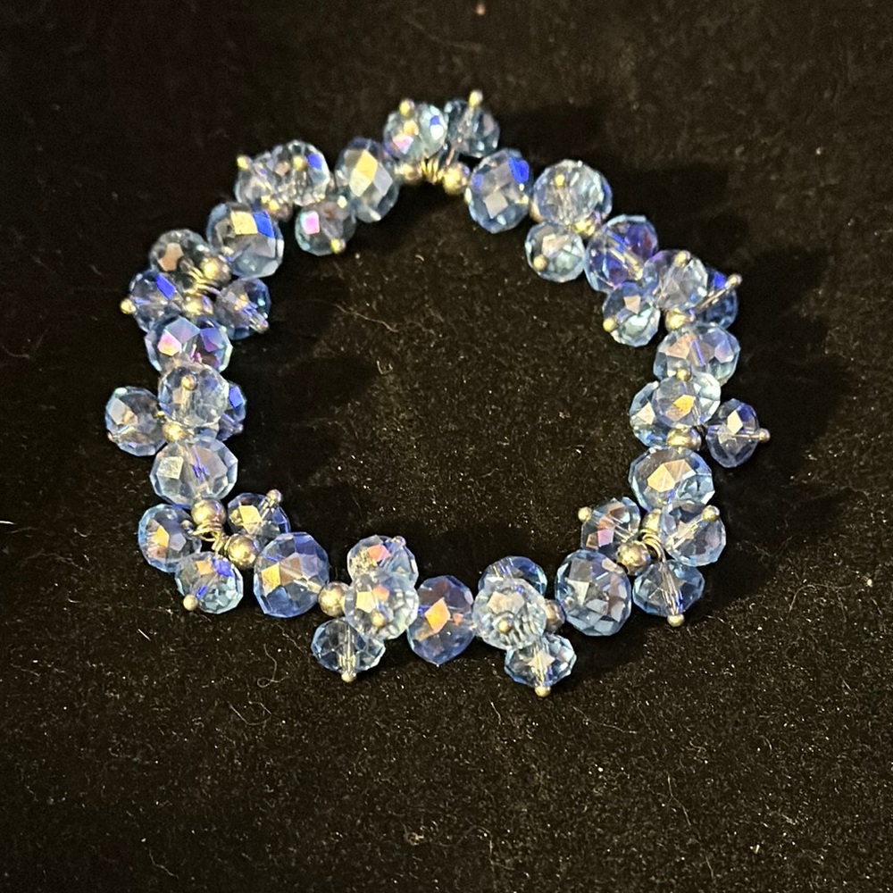 Beautiful Sparkling Blue Beaded Bracelet